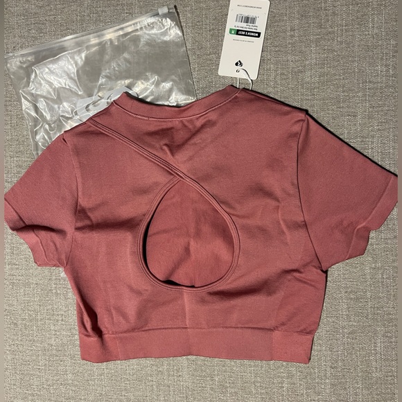 Women’s best motion seamless workout crop top heather rose medium athleisure - Picture 5 of 6